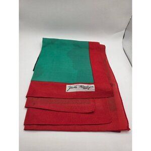 Yvette Montagne Paris Women's Scarf Red Green Black White Geometric Silk Blend